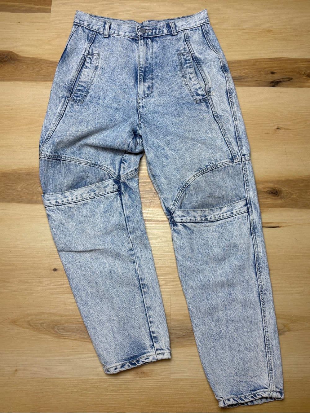 VTG Gitano Acid Wash High Waisted Moto Jeans Size 12 Made in Brazil 80s 90s
